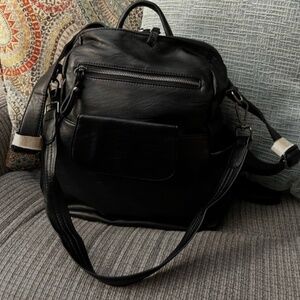 Beautiful and spacious “Genuine Leather Convertible Backpack” new without tags